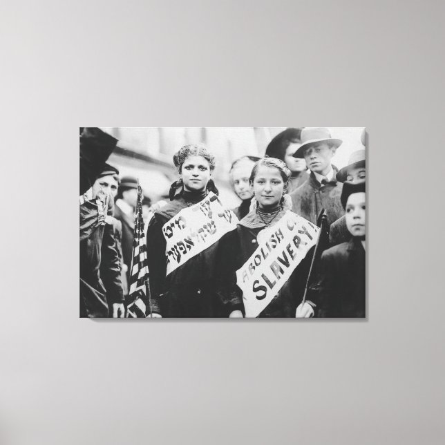 Protest Against Child Labor in Labor Parade Canvas Print (Front)
