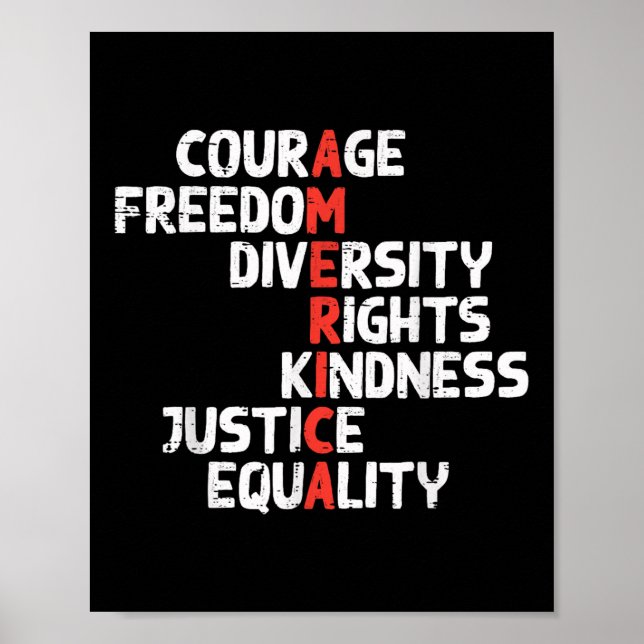 Protest America Courage Freedom Rights Resist Men  Poster (Front)