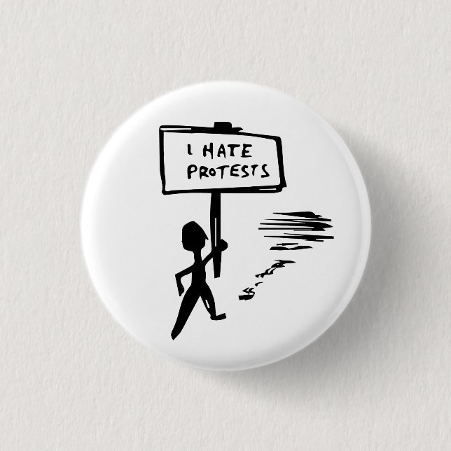protest badge pinback button (Front)