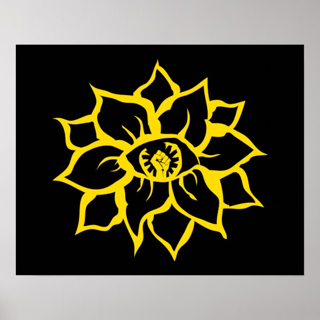 protest fist eye of the flower poster (Front)
