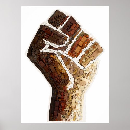 Protest Fist Made From Board Game Components Poster