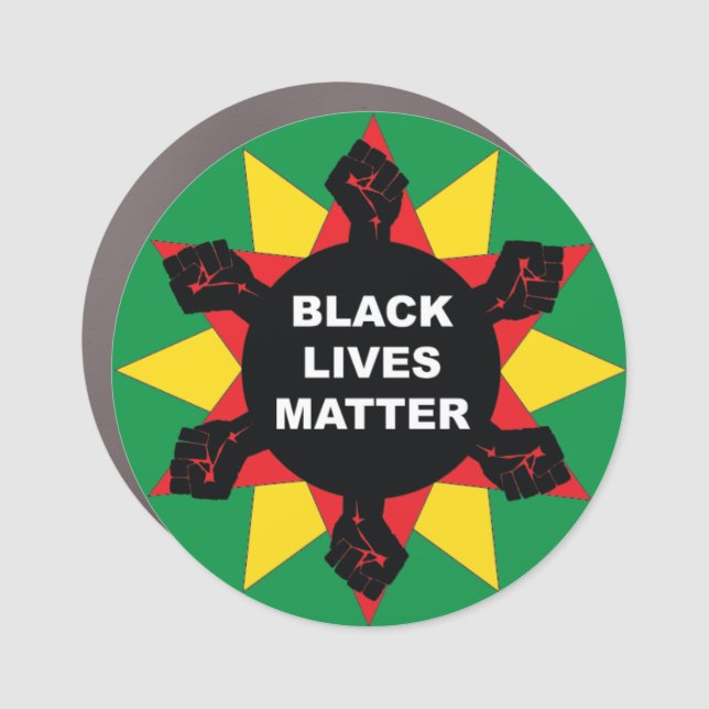 Protest Hex Sign Black Lives Matter Car Magnet (Front)