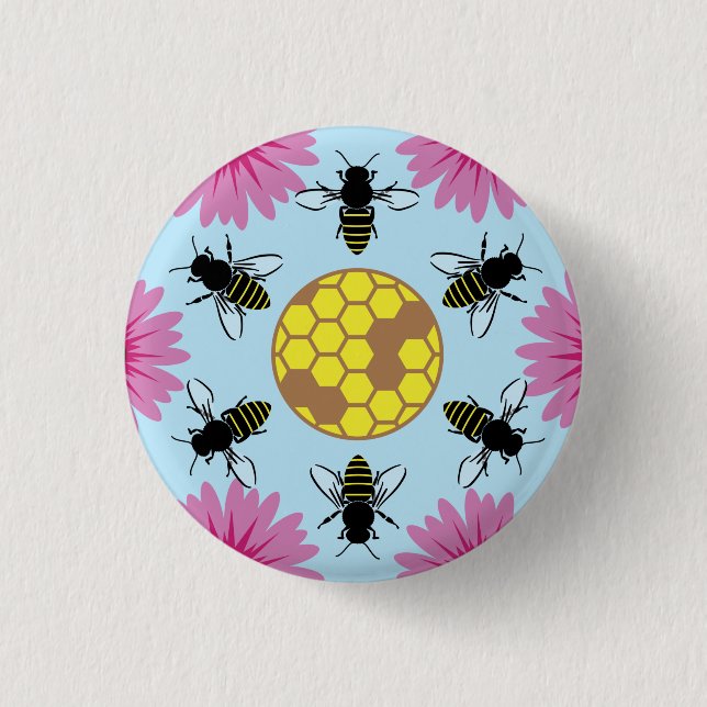 Protest Hex Sign Save The Bees Button (Front)