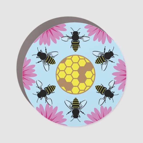 Protest Hex Sign Save The Bees Car Magnet