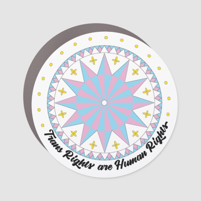 Protest Hex Sign Trans Rights Car Magnet (Front)