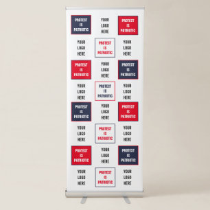 Protest is Patriotic Logo Selfie Background Retractable Banner