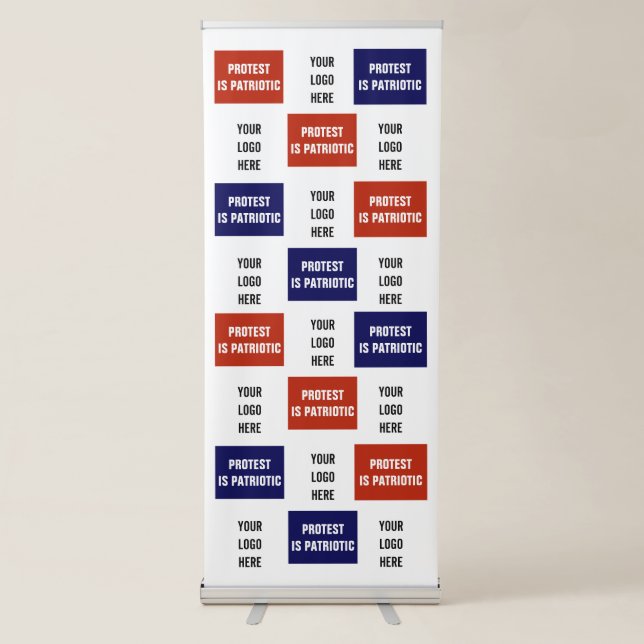 Protest is Patriotic Logo Selfie Background Retractable Banner (Front)