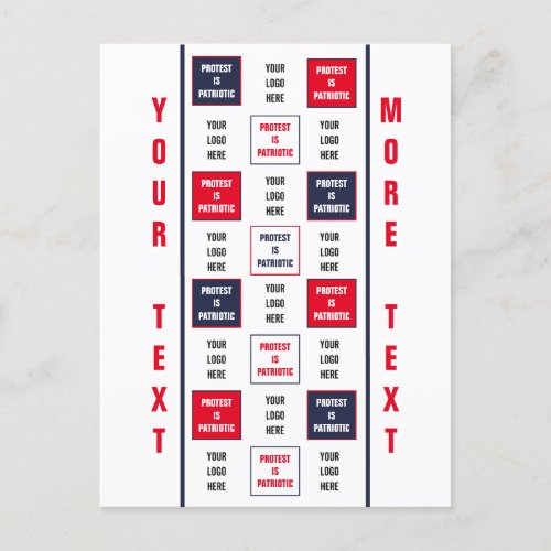 Protest is Patriotic Step and Repeat Logo Template Postcard