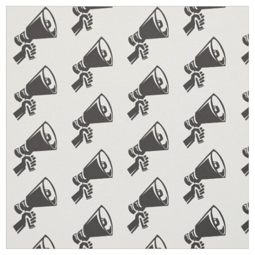 Protest Megaphone Black White Pattern Resist Fabric