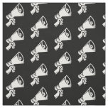 Protest Megaphone Black White Pattern Resist Fabric