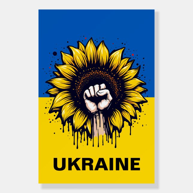Protest Poster Support Ukraine Flag Multi Sizes (Front)