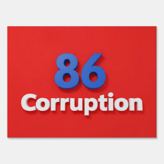 Protest sign about corruption