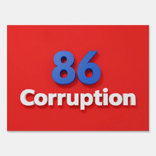 Protest sign about corruption (Front)