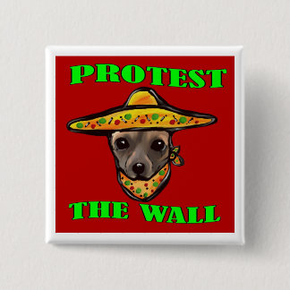 PROTEST THE WALL PINBACK BUTTON