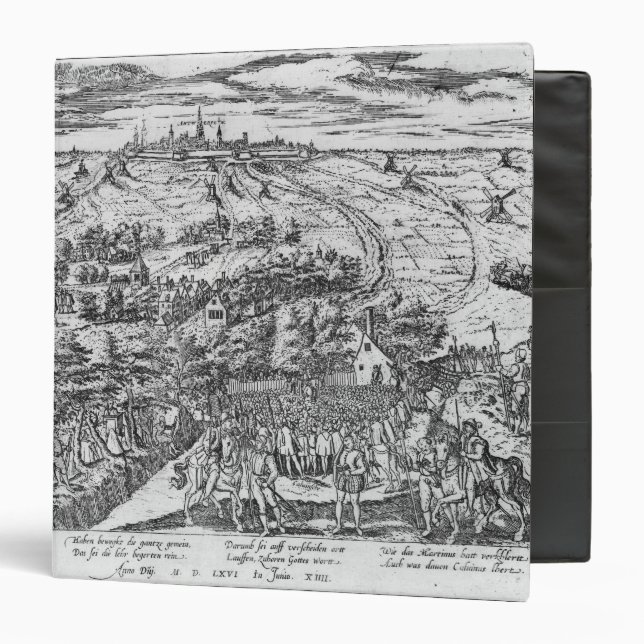 Protestants meeting in the open around Antwerp 3 Ring Binder (Front/Inside)