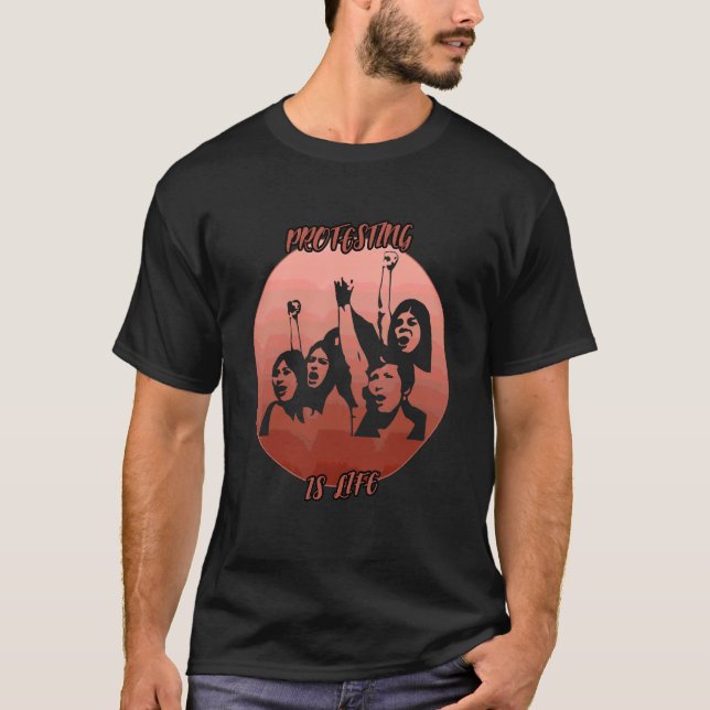 Protesting Shadow In A Red Circle T-Shirt (Front)