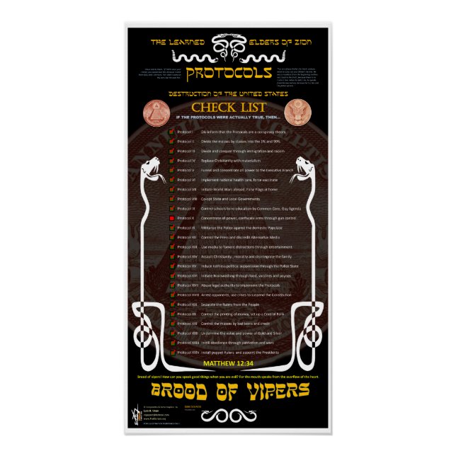 Protocols of Zion Poster (Front)