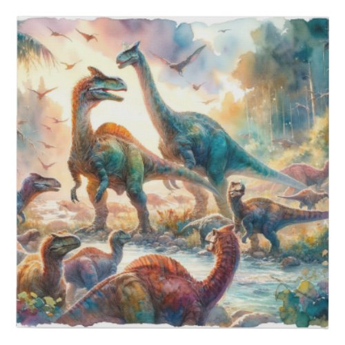 Protohadros interaction in their natural habitat 0 faux canvas print