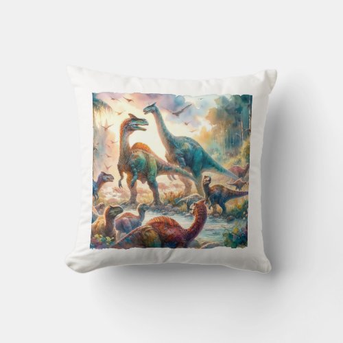 Protohadros interaction in their natural habitat 0 throw pillow