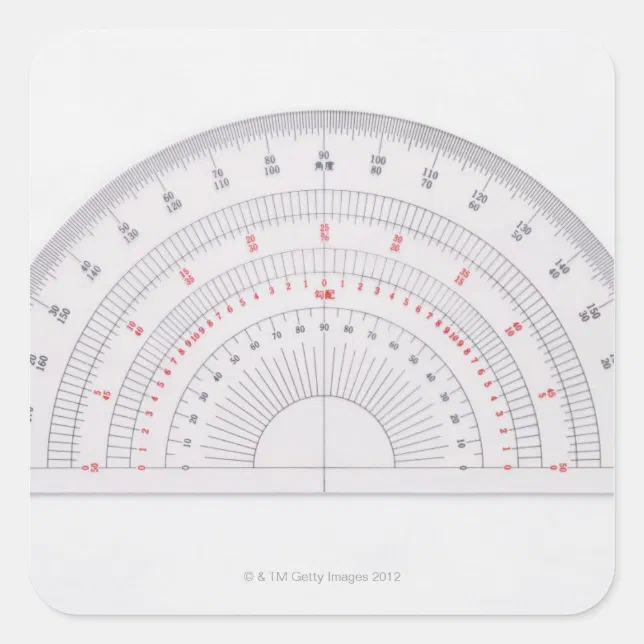 Protractor Square Sticker | Zazzle