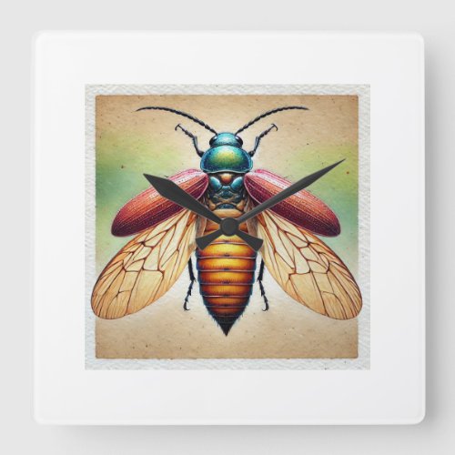 Proturan Insect 240624IREF119 _ Watercolor Square Wall Clock
