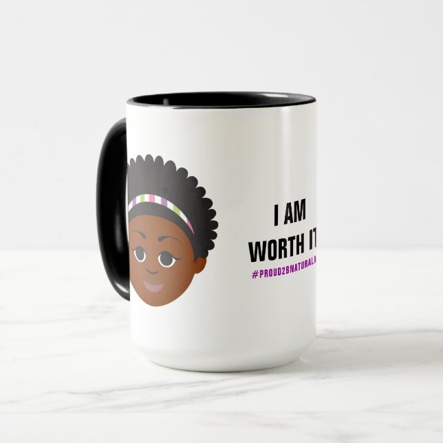 #Proud2BNaturalMe Affirmation Mug (Front Left)