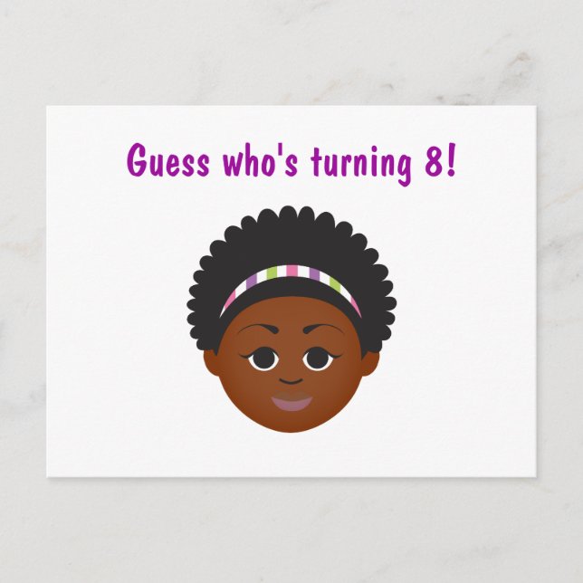#Proud2BNaturalMe Birthday Invitation Postcard (Front)