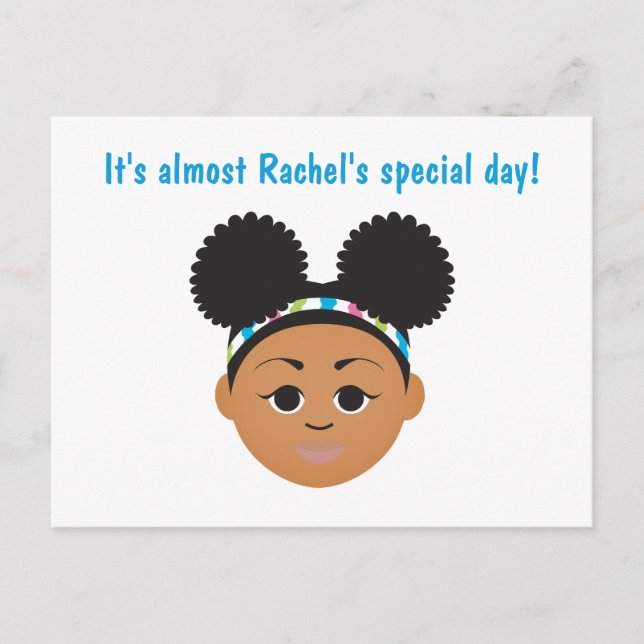 #Proud2BNaturalMe Birthday Invitation Postcard (Front)