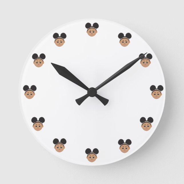 #Proud2BNaturalMe #NaturalHair Children's Round Clock (Front)