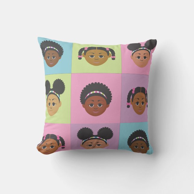 #Proud2BNaturalMe #NaturalHair Throw Pillow (Front)
