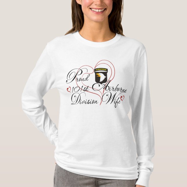 Proud 101st Airborne Division Wife T-Shirt (Front)