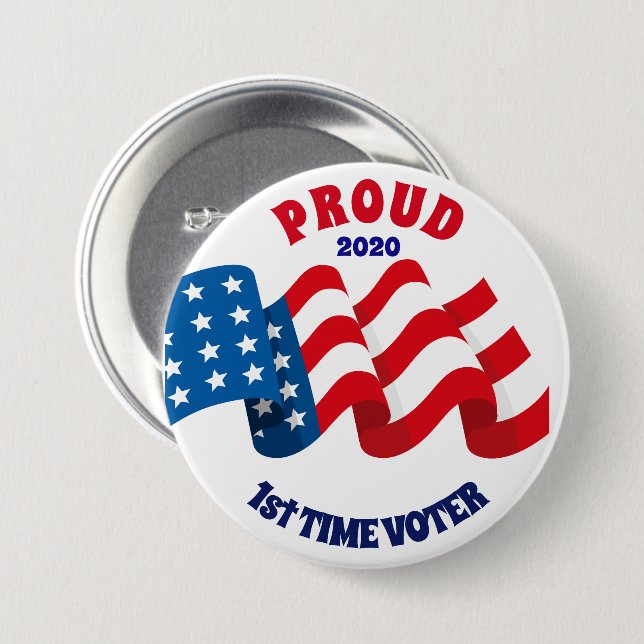 PROUD 1st TIME VOTER Button (Front & Back)