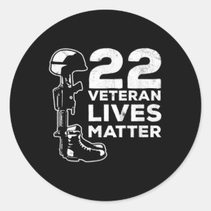 Proud 22 Veteran Lives Suicide Awareness Classic Round Sticker