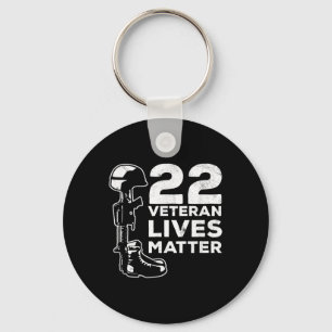 Proud 22 Veteran Lives Suicide Awareness Keychain
