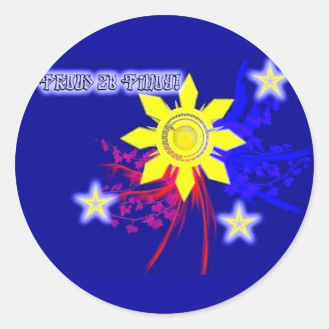 proud 2b pinoy classic round sticker (Front)