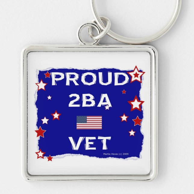 Proud 2BA Vet Keychain (Front)
