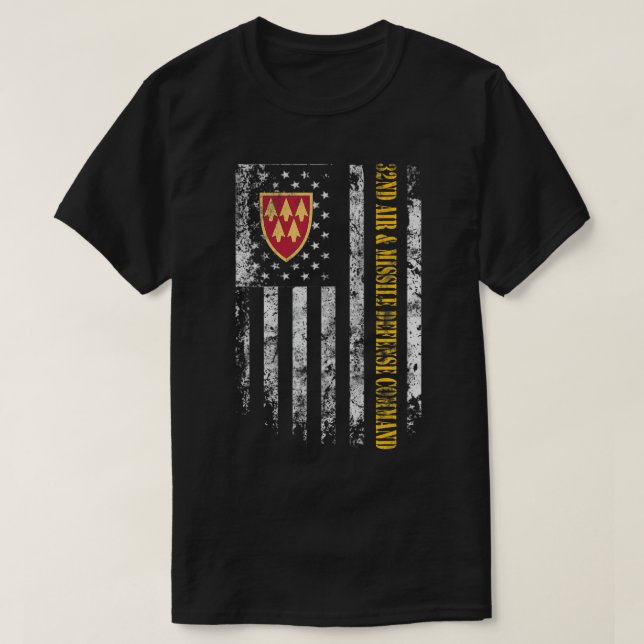 Proud 32nd Air And Missile Defense Command Veteran T-Shirt (Design Front)