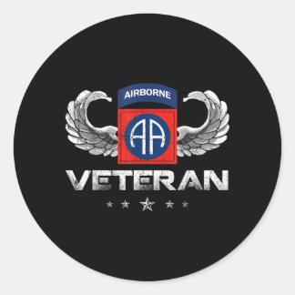 Proud 82nd Airborne Division Paratrooper Veteran Classic Round Sticker