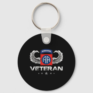 Proud 82nd Airborne Division Paratrooper Veteran Keychain