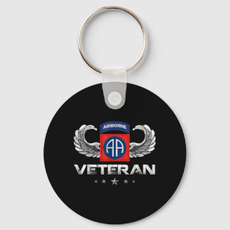 Proud 82nd Airborne Division Paratrooper Veteran Keychain