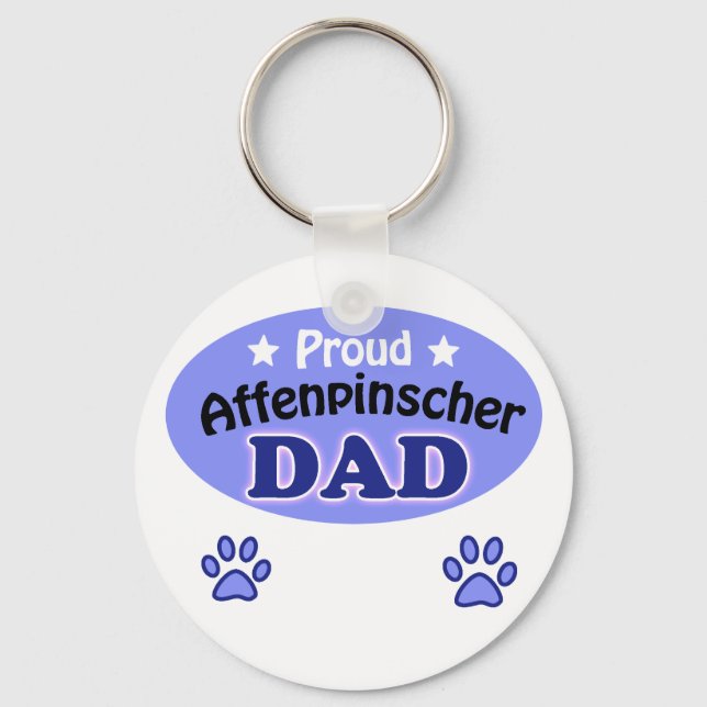 Proud Affenpinscher Dad Keychain (Front)