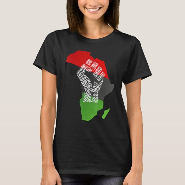 Proud Africa Flag African Continent Young ed Ances T-Shirt (Front)
