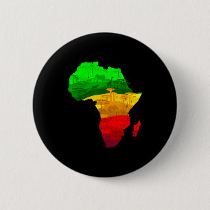 Proud africa map green yellow red african pride button