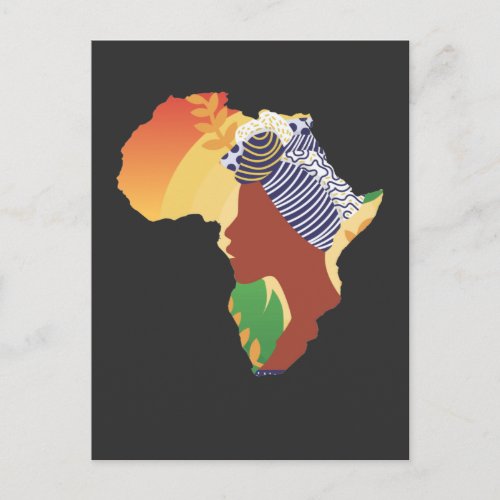 Proud African Woman Silhouette Africa Continent Postcard