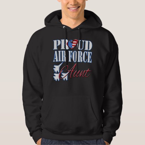 Proud Air Force Aun US Heart Military Women Hoodie