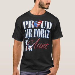Proud Air Force Aun US Heart Military Women T-Shirt