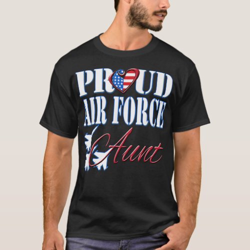 Proud Air Force Aun US Heart Military Women T_Shirt