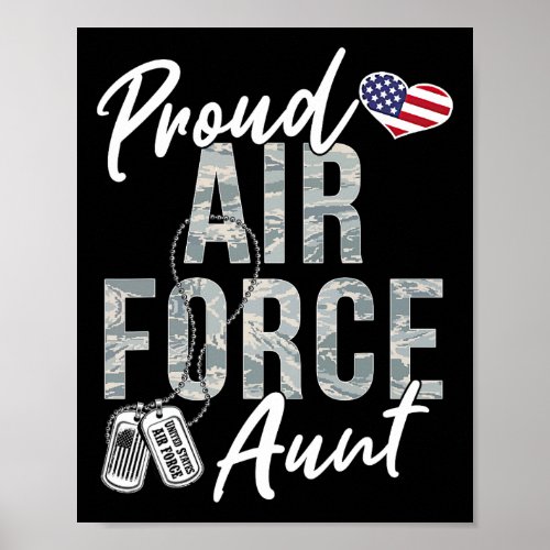Proud Air Force Aunt Us Air Force Graduation Aunt  Poster