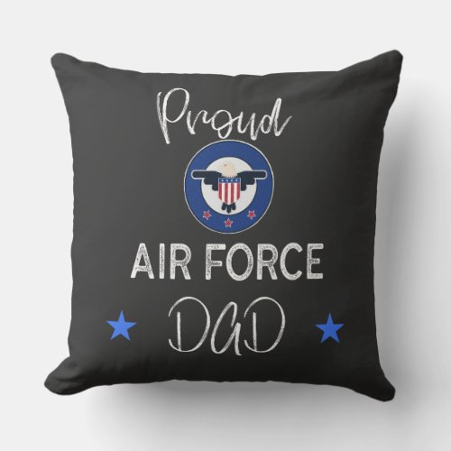 Proud Air Force Dad Throw Pillow