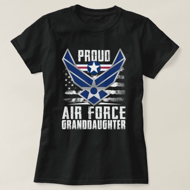 Proud Air Force Granddaughter US Air Force Militar T-Shirt (Design Front)